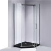 Pětiúhelníkový sprchový kout HYD-PK91A 80x80 chrom/transparent + vanička HYD-PSV-ST07A černá