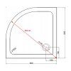 Čtvrtkruhová akrylátová sprchová vanička HYD-RSV-ST01A 90x90 bílá
