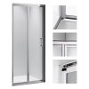 Zalamovací posuvné sprchové dveře HYD-DN09A 80 chrom/transparent pro instalaci do niky - bez vaničky