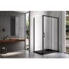 Obdélníkový sprchový kout KZ103 BL 90x80 černý/transparent + vanička ST03E BL černá