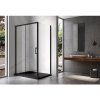 Obdélníkový sprchový kout KZ103 BL 90x80 černý/transparent + vanička ST03E BL černá