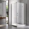 Obdélníkový sprchový kout KZ03D 120x100 chrom/transparent + vanička ST06C BL černá