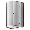 Obdélníkový sprchový kout KZ03D BL 120x100 černá/transparent + vanička ST06C BL černá