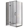 Obdélníkový sprchový kout KZ03D BL 120x100 černá/transparent + vanička ST06C BL černá
