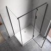 Obdélníkový sprchový kout KZ03D BL 120x100 černá/transparent + vanička ST06C BL černá