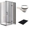 Obdélníkový sprchový kout KZ03D BL 120x100 černá/transparent + vanička ST06C BL černá