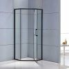 Pětiúhelníkový sprchový kout HYD-PK4026B 90x90 černá/transparent + vanička HYD-PSV-SXL07B černá