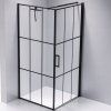 Čtvercový sprchový kout BS13B 90x90 černá/transparent + vanička ST02A BL černá
