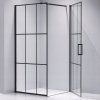 Čtvercový sprchový kout BS13B 90x90 černá/transparent + vanička ST02A BL černá