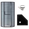 Pětiúhelníkový sprchový kout HYD-PK4026B 90x90 černá/transparent + vanička HYD-PSV-ST07B černá