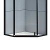 Pětiúhelníkový sprchový kout HYD-PK4026B 90x90 černá/transparent + vanička HYD-PSV-ST07B černá