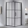 Čtvercový sprchový kout HYD-SK13B 90x90 černá/transparent + vanička HYD-SSV-ST02A bílá