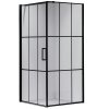 Čtvercový sprchový kout HYD-SK13B 90x90 černá/transparent + vanička HYD-SSV-ST02A bílá