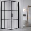 Čtvercový sprchový kout HYD-SK13B 90x90 černá/transparent + vanička HYD-SSV-ST02A bílá