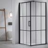 Čtvercový sprchový kout HYD-SK13B 90x90 černá/transparent + vanička HYD-SSV-ST02A bílá