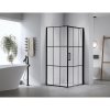 Čtvercový sprchový kout HYD-SK13B 90x90 černá/transparent + vanička HYD-SSV-ST02A bílá