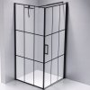 Čtvercový sprchový kout HYD-SK13B 90x90 černá/transparent + vanička HYD-SSV-ST02A bílá