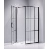 Čtvercový sprchový kout HYD-SK13B 90x90 černá/transparent + vanička HYD-SSV-ST02A bílá