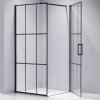 Čtvercový sprchový kout HYD-SK13B 90x90 černá/transparent + vanička HYD-SSV-ST02A bílá