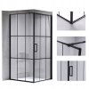 Čtvercový sprchový kout HYD-SK13B 90x90 černá/transparent + vanička HYD-SSV-ST02A bílá