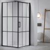 Čtvercový sprchový kout BS13A 80x80 černá/transparent + vanička ST02A BL černá