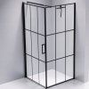 Čtvercový sprchový kout BS13A 80x80 černá/transparent + vanička ST02A BL černá