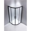 Čtvrtkruhový sprchový kout HYD-RK01A 80x80 cm černá/transparent + vanička HYD-RSV-SXL01A bílá