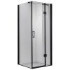 Čtvercový sprchový kout KZ1390A BL 80x80 černá/transparent + vanička SXL02A BL černá