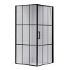 Čtvercový sprchový kout HYD-SK13B 90x90 černý/transparent + vanička HYD-SSV-SXL02B bílá