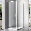 Čtvercový sprchový kout HYD-SK04B 80x80 chrom/transparent + vanička HYD-SSV-ST02A černá