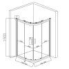 Čtvrtkruhový sprchový kout BS01A 80x80 cm černá/transparent + vanička SXL01A černá