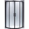 Čtvrtkruhový sprchový kout BS01A 80x80 cm černá/transparent + vanička SXL01A černá