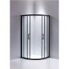 Čtvrtkruhový sprchový kout BS01A 80x80 cm černá/transparent + vanička SXL01A černá