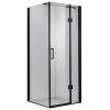 Čtvercový sprchový kout HYD-SK1390A 80x80 černá/transparent + vanička HYD-SSV-ST02A černá