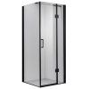 Čtvercový sprchový kout KZ1390A BL 80x80 černá/transparent + vanička ST02A BL černá