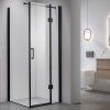 Čtvercový sprchový kout KZ1390A BL 80x80 černá/transparent + vanička ST02A BL černá