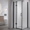 Čtvercový sprchový kout KZ1390A BL 80x80 černá/transparent + vanička ST02A BL černá