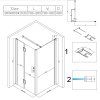 Čtvercový sprchový kout KZ1390A BL 80x80 černá/transparent + vanička ST02A BL černá
