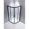 Čtvrtkruhový sprchový kout HYD-RK01B 90x90 cm černá/transparent + vanička HYD-RSV-SXL01B bílá