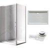 Obdélníkový sprchový kout HYD-OK103C 120x80 chrom/transparent + vanička HYD-OSV-SXL03E bílá