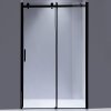 Posuvné sprchové dveře HYD-PD03B 100 černá/transparent pro instalaci do niky + vanička HYD-OSV-SXL02C černá