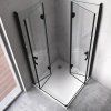 Čtvercový sprchový kout KZ08B BL 80x80 černá/transparent + vanička SXL02A BL černá