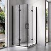 Čtvercový sprchový kout KZ08B BL 80x80 černá/transparent + vanička SXL02A BL černá