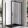 Obdélníkový sprchový kout KZ103A BL 100x80 černý/transparent + vanička ST03A BL černá