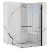 Posuvná bezrámová sprchová zástěna REA CORTIS 120 cm, černá/transparent - bez vaničky
