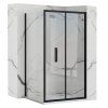 Čtvercový sprchový kout REA RAPID FOLD 100x100 cm, černý/transparent - bez vaničky