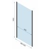 Sprchový kout REA RAPID SLIDE 120/dveře x 80/zástěna cm, černý - bez vaničky