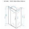 Obdélníkový sprchový kout KZ06B 100x80 chrom/transparent + vanička ST03A BL černá