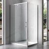 Obdélníkový sprchový kout KZ06B 100x80 chrom/transparent + vanička ST03A BL černá