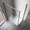 Obdélníkový sprchový kout KZ06B 100x80 chrom/transparent + vanička ST03A BL černá